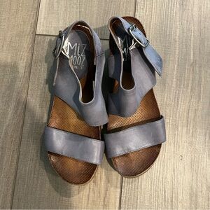 Miz Mooz Mariel Leather Wedge Slingback Open Toe Sandals Size 8.5 / 39